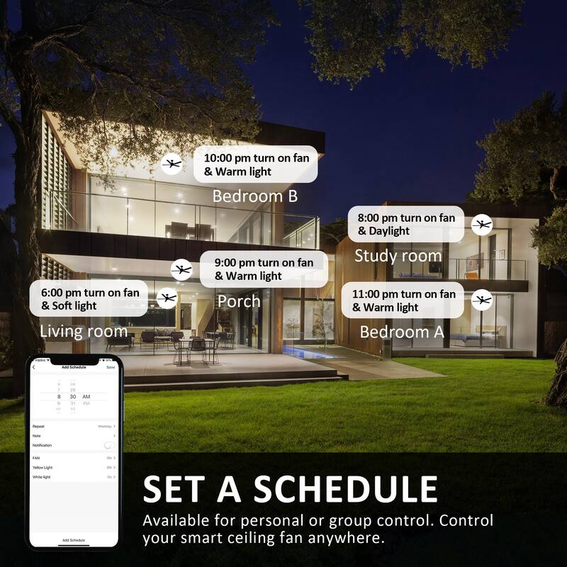 CARRO Joule 48" Smart Ceiling Fan with LED Light and Remote-Downrod