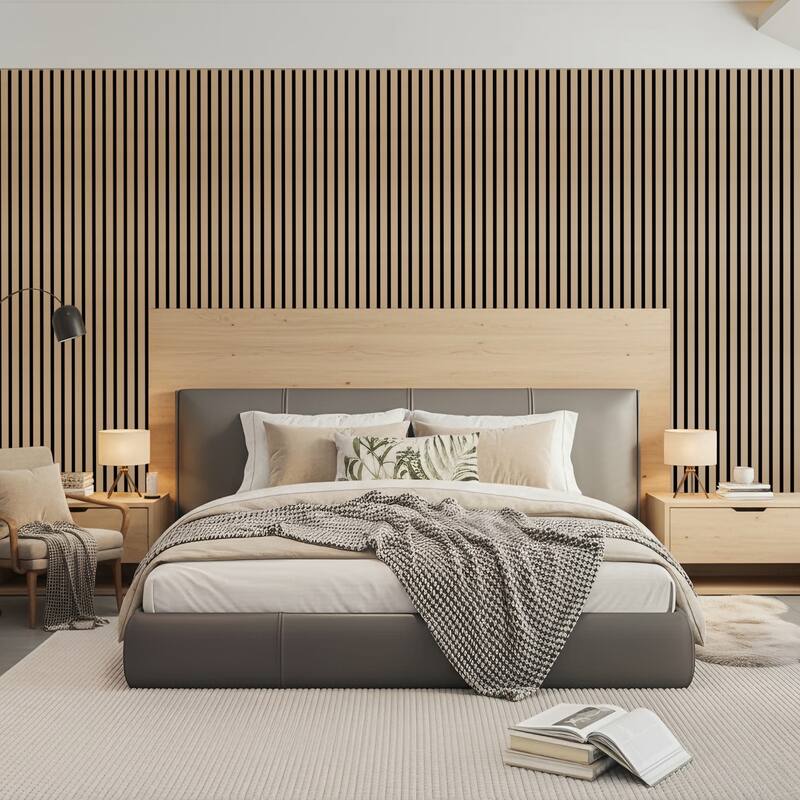 47.3" x 23.6" Wood Slat Acoustic Wall Panels for Ceiling and Wall Decor, 4-Pack (31 sq ft)