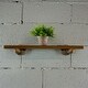 preview thumbnail 2 of 47, Somerville Farmhouse Industrial Wall Shelf 24-Inch Wide - Brown Wood with Rustic Bronze Metals