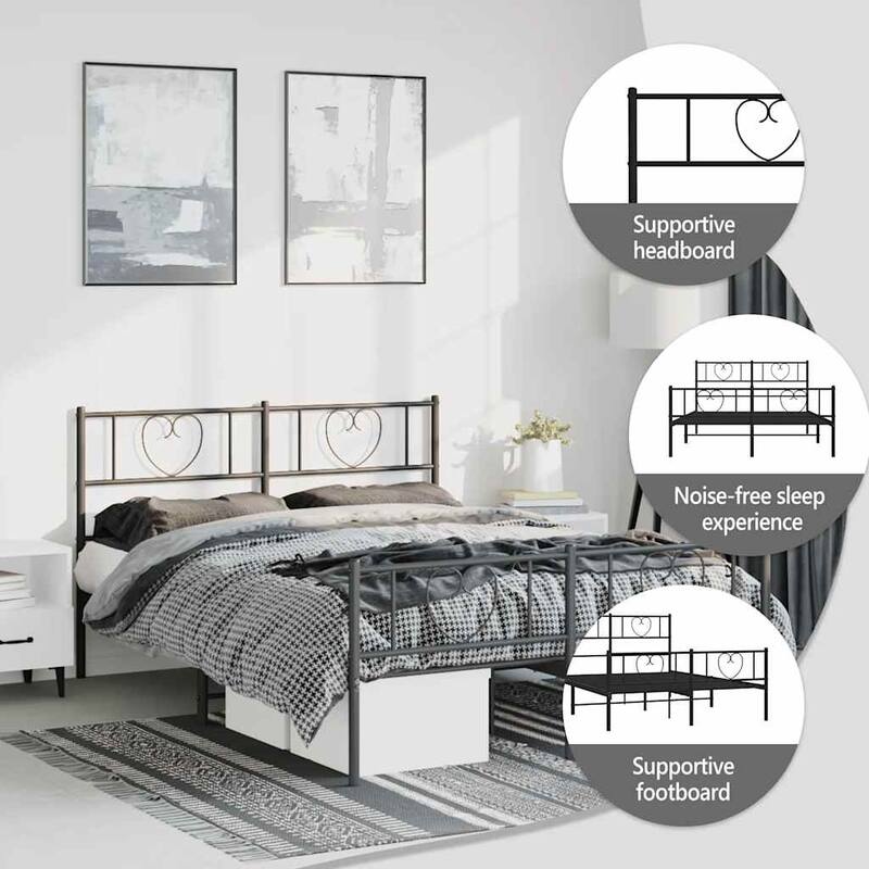 vidaXL Metal Bed Frame, No Mattress