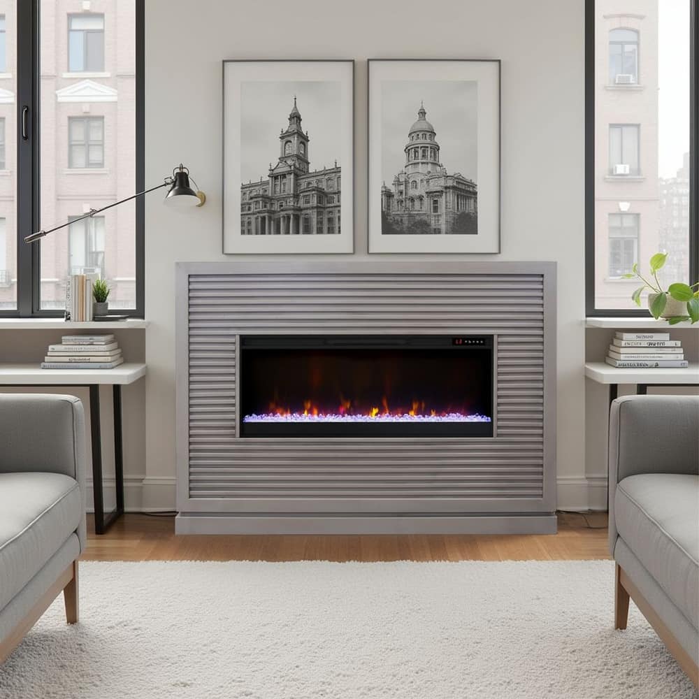 Bridgevine Home Riviera 64 inch Fireplace Mantel, Minimal Assembly