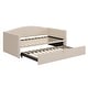 preview thumbnail 6 of 8, Twin Size Upholstered Sofa Bed Daybed with Extended Pop Up Trundle, Space-Saving Twin to King Design for Guest Room