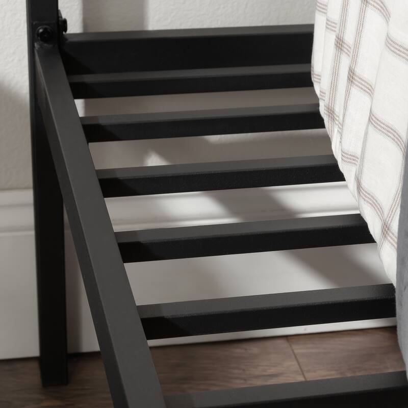 Metal Platform Bed With Headboard, Black