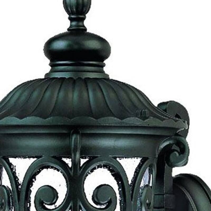 Outdoor Wall Light Fixture with Clear Seeded Glass Shade Hardwired Aluminum Sconce A19 Bulb Compatible - 22.75" H x 9.38" W