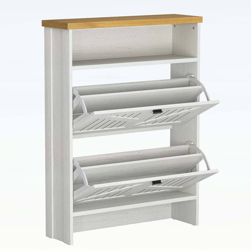 Multi-functional Four-layer Shoe Cabinet with Spacious Storage