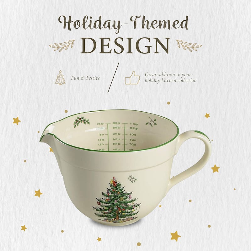 Spode Christmas Tree Batter Jug - 8.25" D x 6" H