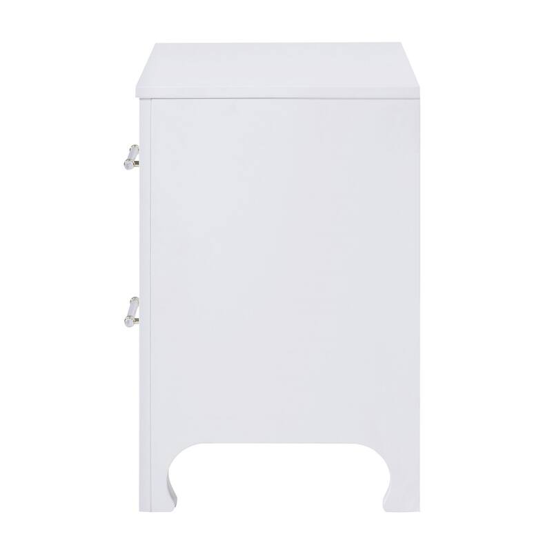 Helena Pearl White 2-Drawer Nightstand