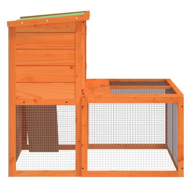 vidaXL Rabbit Hutch Brown 40.2"x35.4"x33.3" Solid Wood Pine - 40.2" x 35.4" x 33.3"