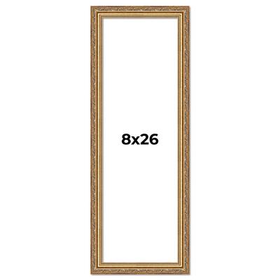8x26 Frame Red Solid Wood Picture Frame Width 1.75 Inches | Interior Frame Depth 1 13/16 Inches