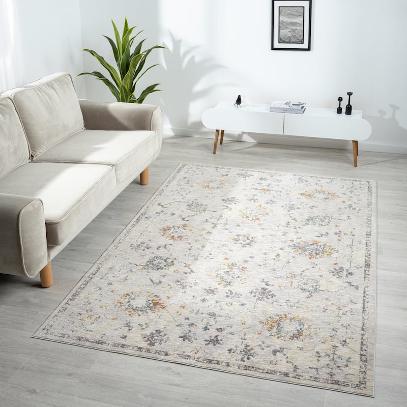 Reeves Traditional Gray/Beige Performance Indoor Area Rug by Sevita
