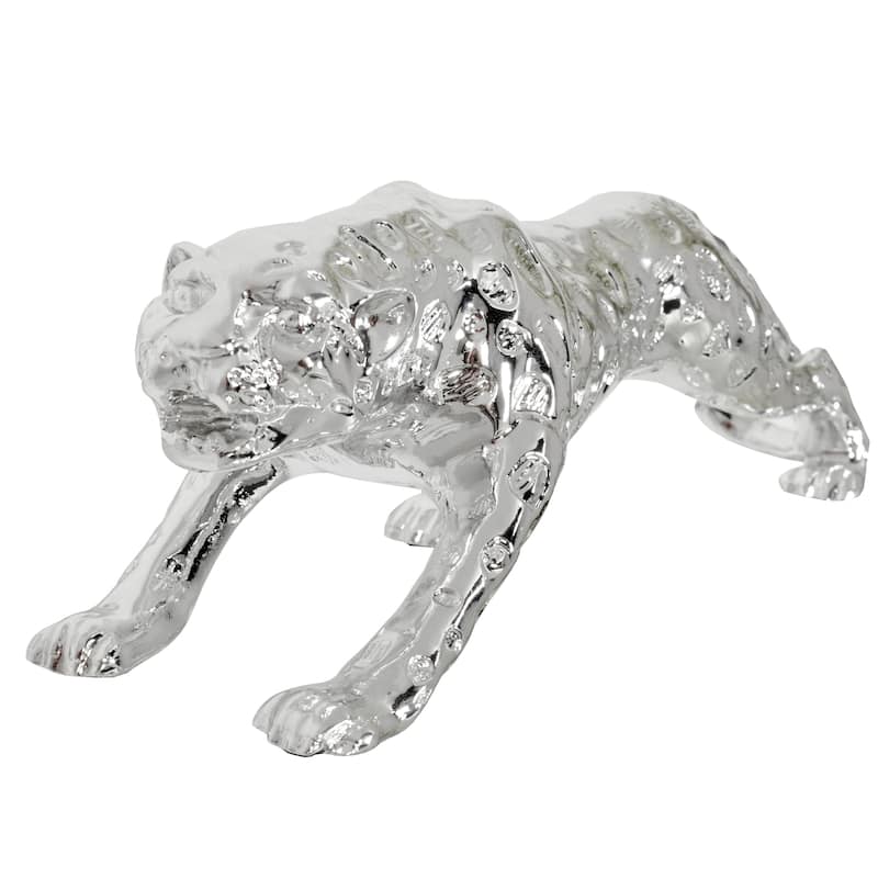 Standing Silver Leopard 22 Inches Long
