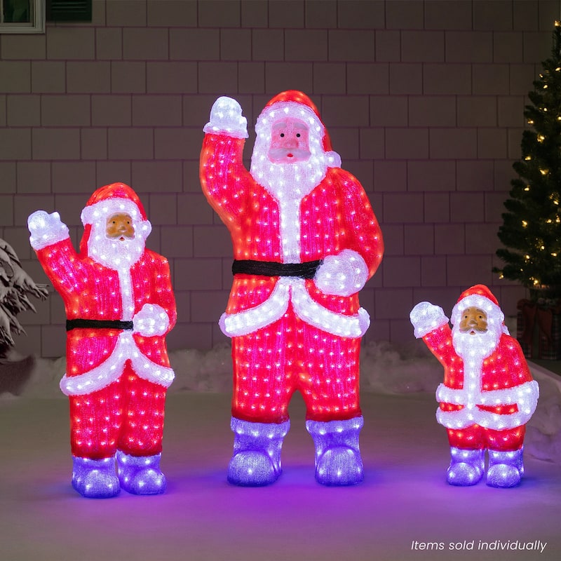Lighted Commercial Grade Santa Claus Christmas Decor 3.75' Red Blue