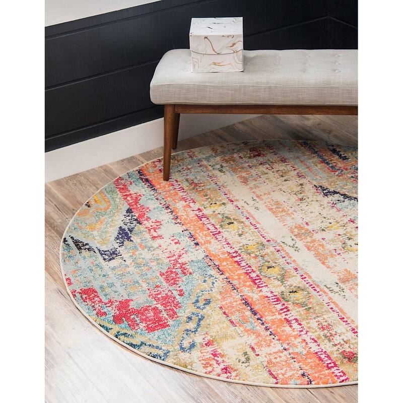 Southwestern/Lodge Tazetta Collection Area Rug - 8' Round - Multi