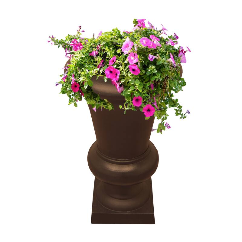 Ornate Round Cast Aluminum Metal 40-in Bird Bath and Planter Vase Combo