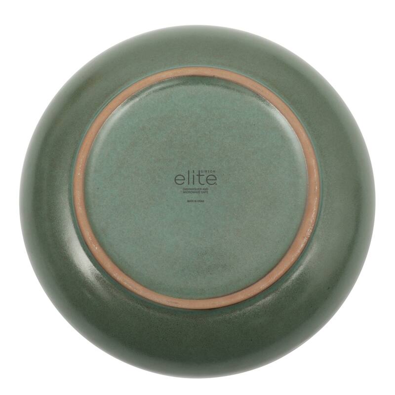 Gibson Elite Beckett 4-Piece Dinner Bowl Set - Reactive Glaze Stoneware - Shallow Pasta Bowls
