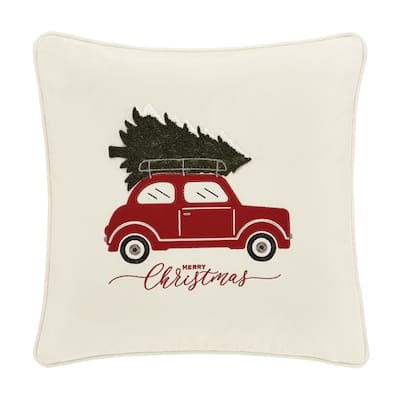 Christmas Car Pillow 20" Square Decorative Throw Pillow