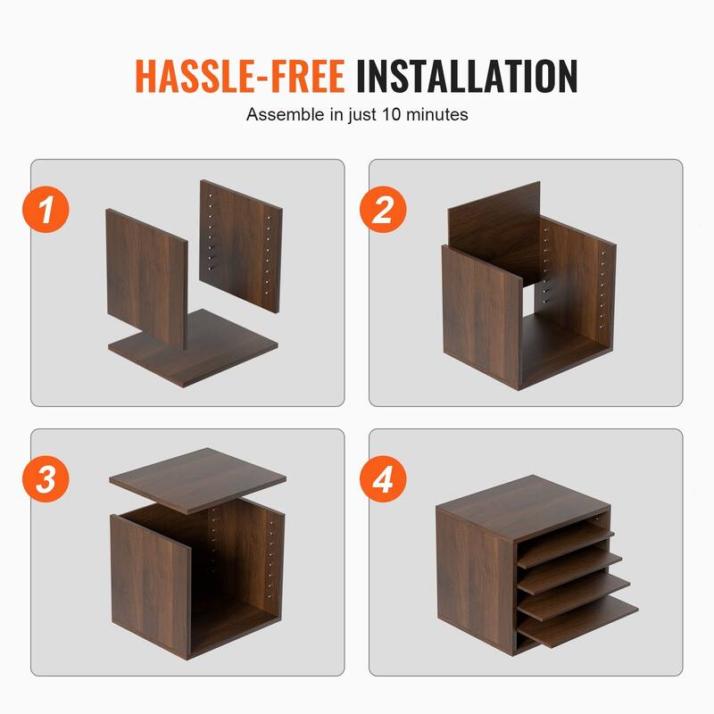 5 Compartments Office Literature Organizers Mailbox with Adjustable and Removable Shelves