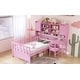 preview thumbnail 17 of 52, 3 Color Multifunctional Wood Platform Bed with Bookshelf and Built-in Desk and Matching Chair