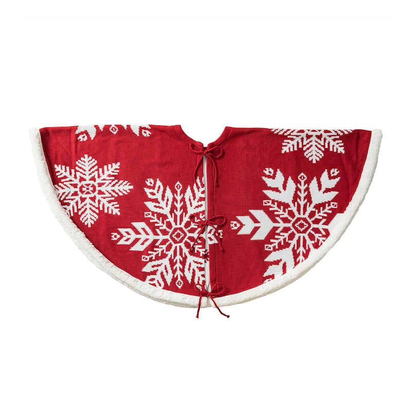 Glitzhome 48"D or 52"D Knitted Acrylic Christmas Tree Skirt