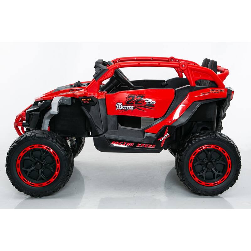 Ride on Models Truck Car 12V Kids Electric Vehicles, Remote Control, Front & Rear Shock Suspension, 2 Seater UTV - Red
