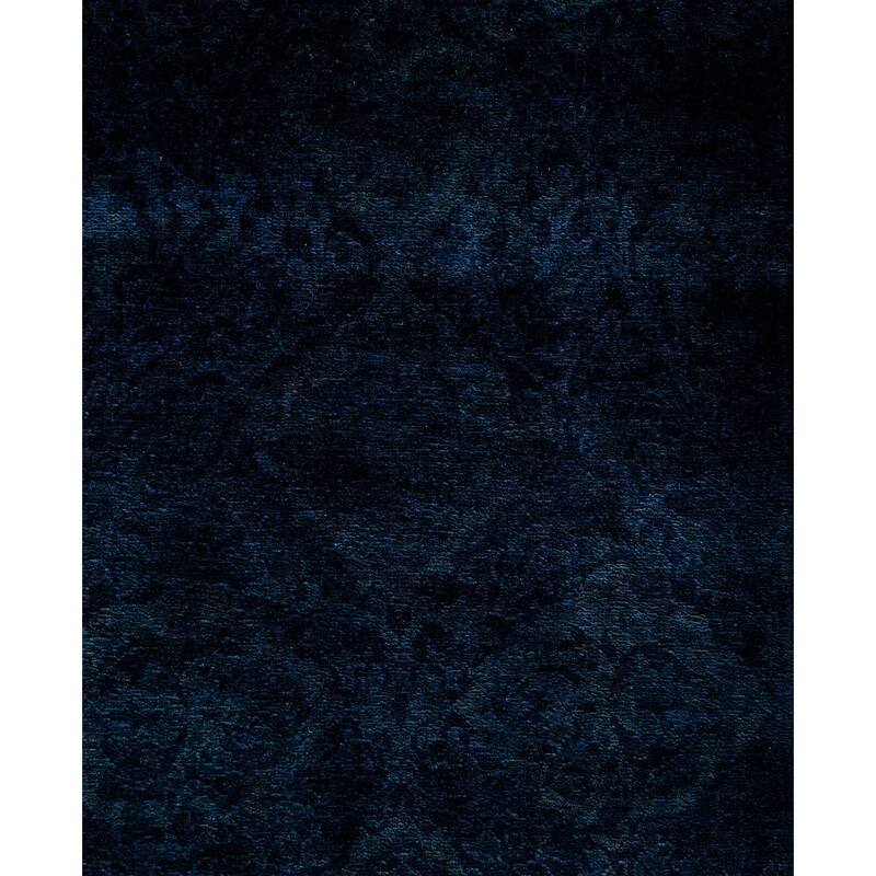 Overdyed One-of-a-Kind Hand-Knotted Runner Rug - Navy - 2' 6" x 11' 4"