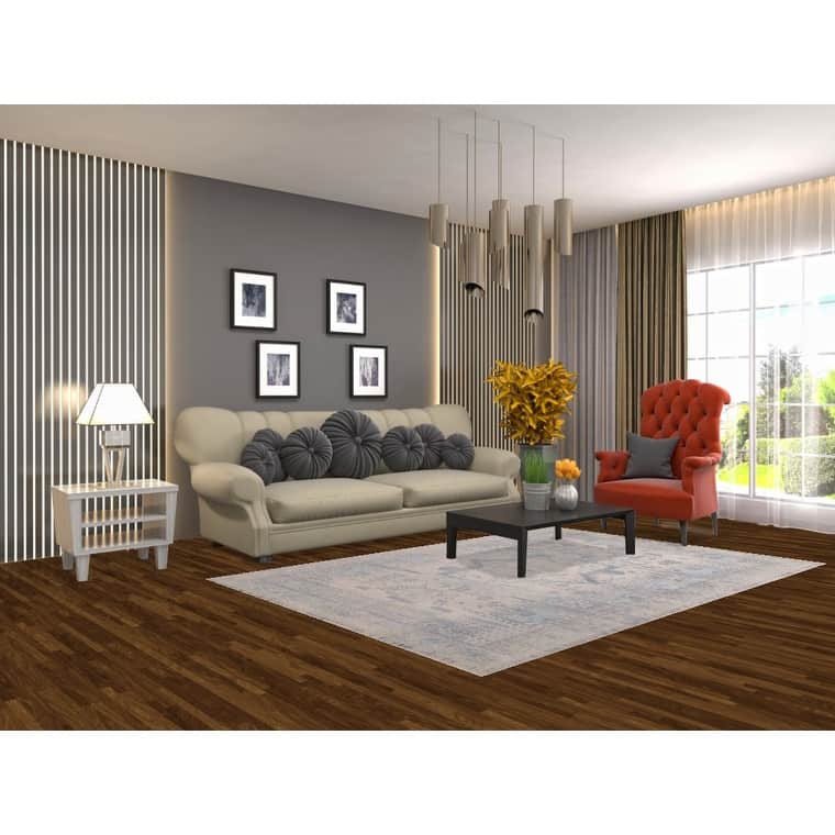 Abstract Modern Area Rug Hand-Knotted Beige Wool Carpet - 5'4" x 7'9"
