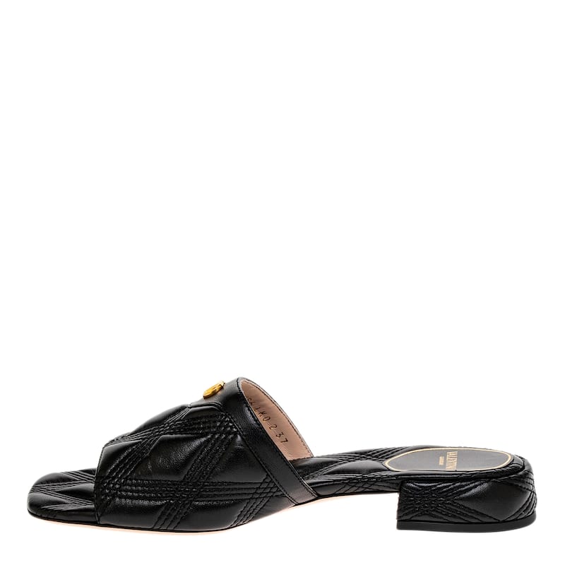 Valentino Vlogo Quilted Leather Slides