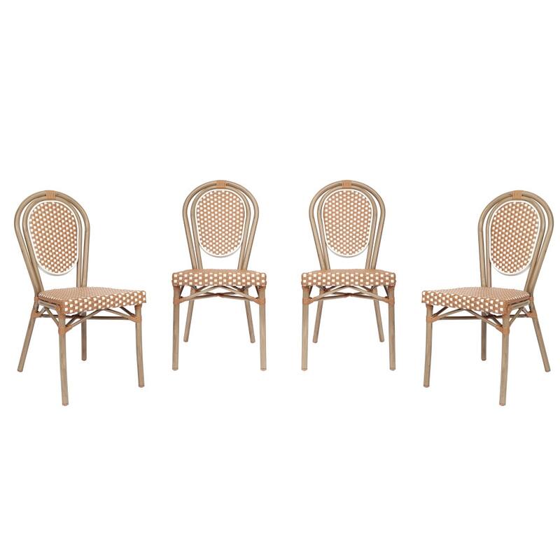 4 Pack All-Weather Commercial Paris Chair with Metal Frames