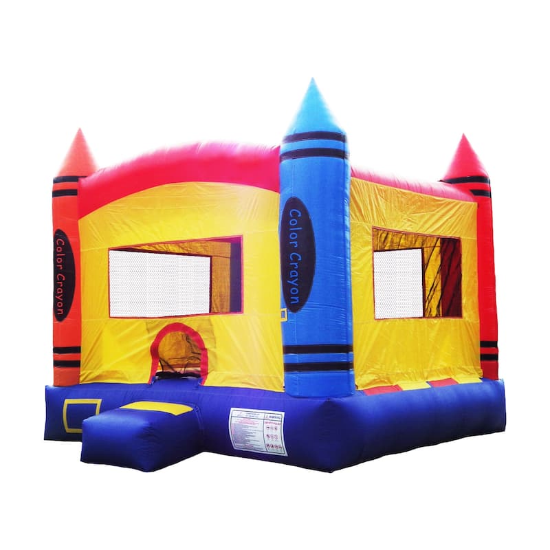 HeroKiddo Crayon Commercial Grade Inflatable Bounce House for Kids with Air Blower Included, Lightweight, Outdoor Play