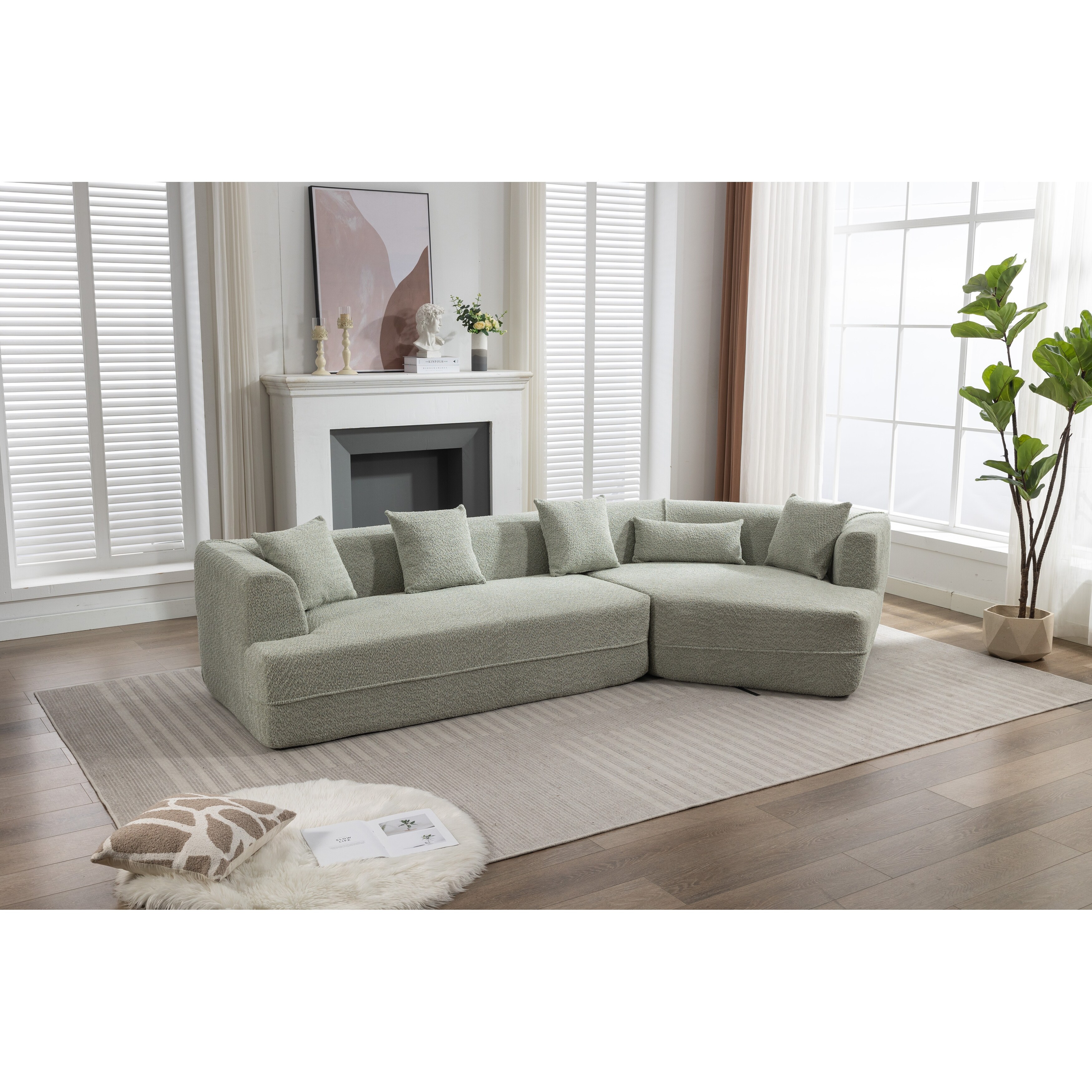 Sectional sofa with curved corner wedge discount