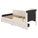 preview thumbnail 7 of 28, Twin Stripe L-shaped Semi-enclosed Daybed wStorage Drawers, Corduroy Upholstered Daybed, Wood Slat Support, No Spring Box Need