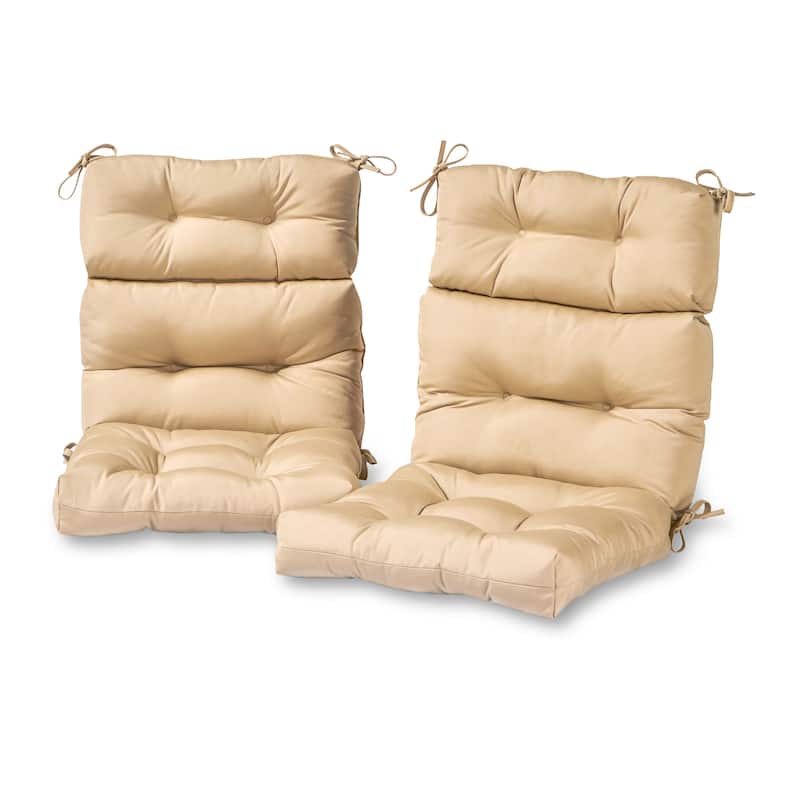 44-in x 22-in Solid Color Outdoor High-back Chair Cushions (Set of 2) (Cushions Only) - Sandstone