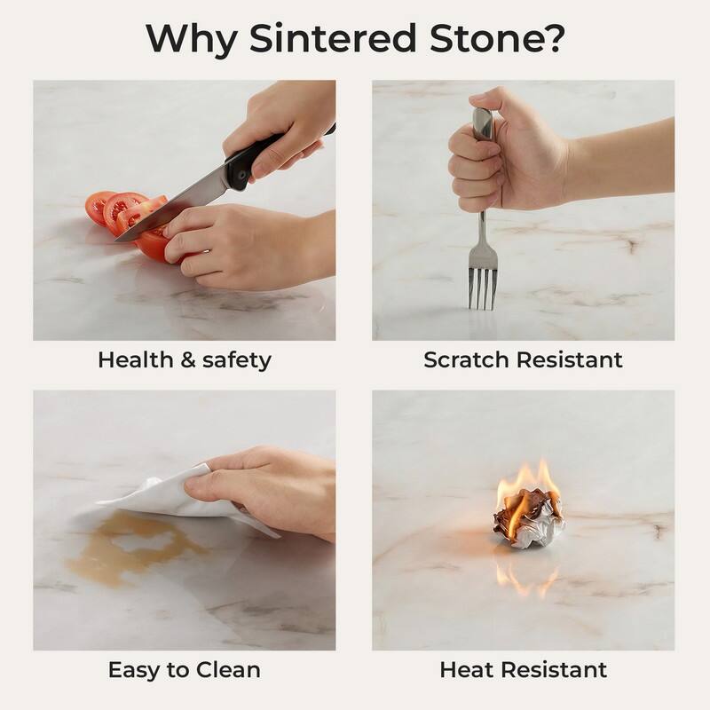 Spruce & Spring Modern Ceramic Top Dining Table with Sculptural Metal Base