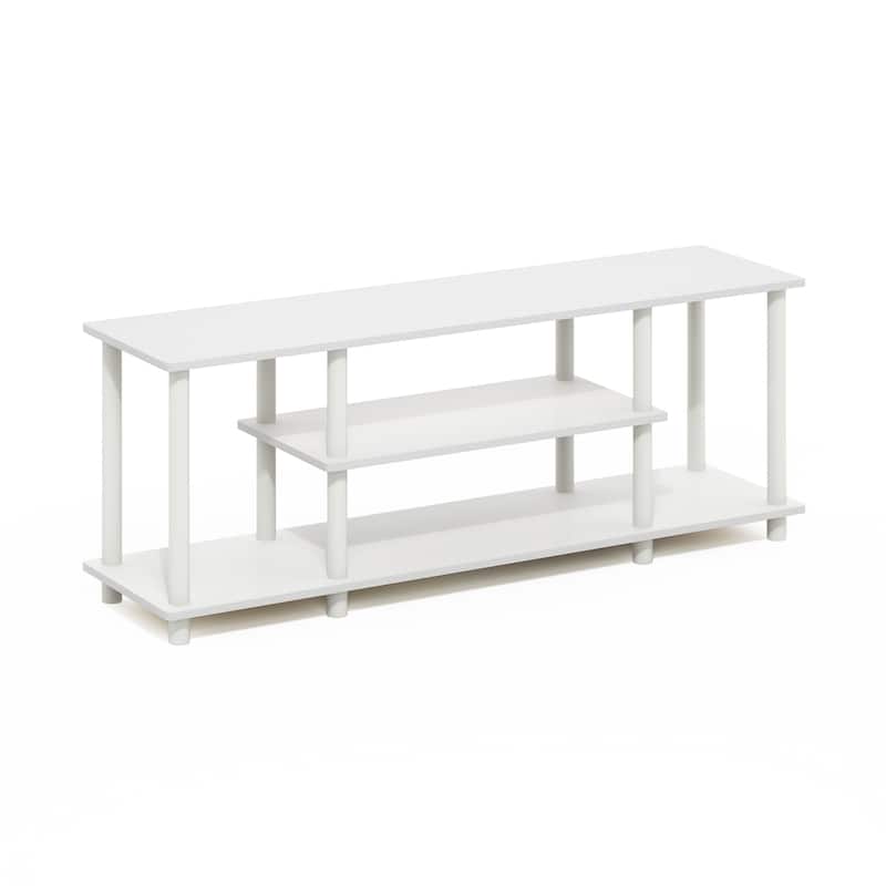 Furinno Turn-N-Tube No Tools 3D 3-Tier Entertainment TV Stands - White/White