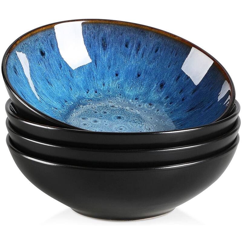 vancasso BUBBLE Stoneware Dinnerware Set - 4pcs Cereal Bowls  - Blue