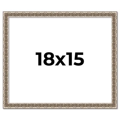 18x15 Frame Silver Versailles Ornate Solid Wood Picture Frame | 1 Inch