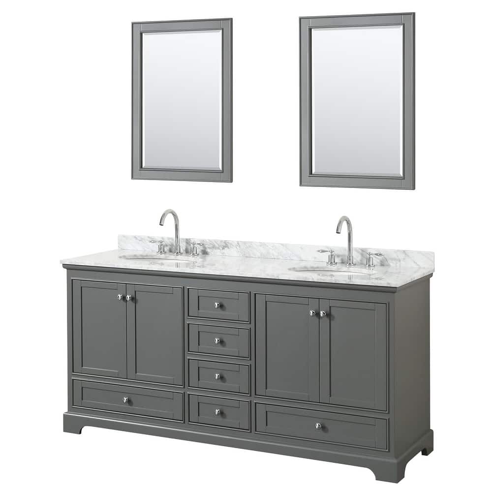 Wyndham Collection Deborah 72" Free Standing Double Vanity Set with