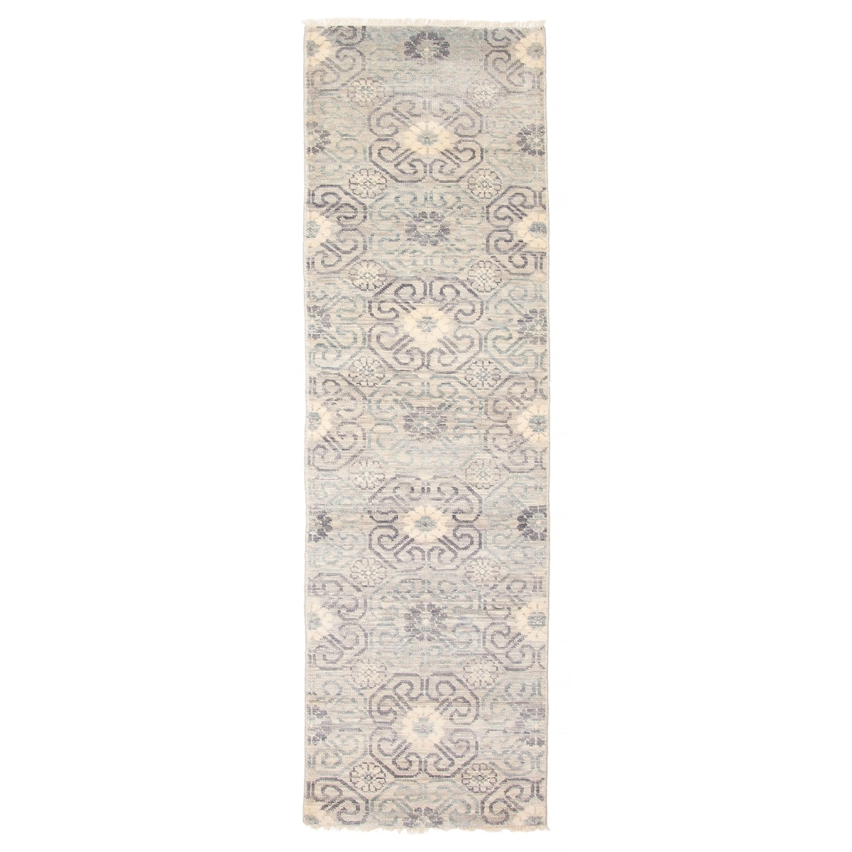 ECARPETGALLERY Hand-knotted Mystique Grey Wool Rug - 2'9 x 9'8
