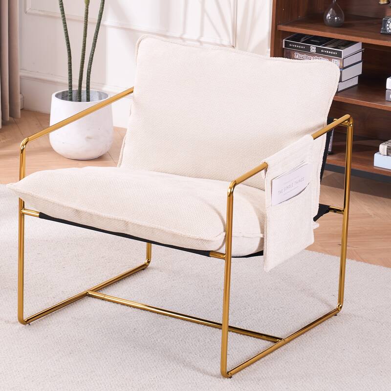 Upholstered Hanging Armchair with Arm PocketsMetal frame 2PCS