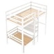 preview thumbnail 13 of 14, Artsy Twin over Twin Bunk Bed with Shelves and Ladder, Convertible Loft Bed with L-Shape Desk, Quality Construction, White