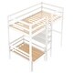 preview thumbnail 13 of 14, Twin Loft Bed with L-Shape Desk, Shelves and Ladder, White