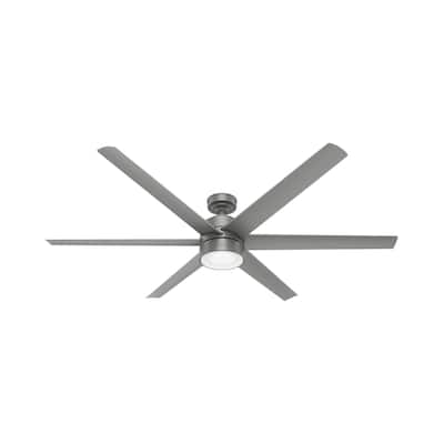 Hunter 72" Solaria Outdoor Ceiling Fan with LED Light and Wall Control