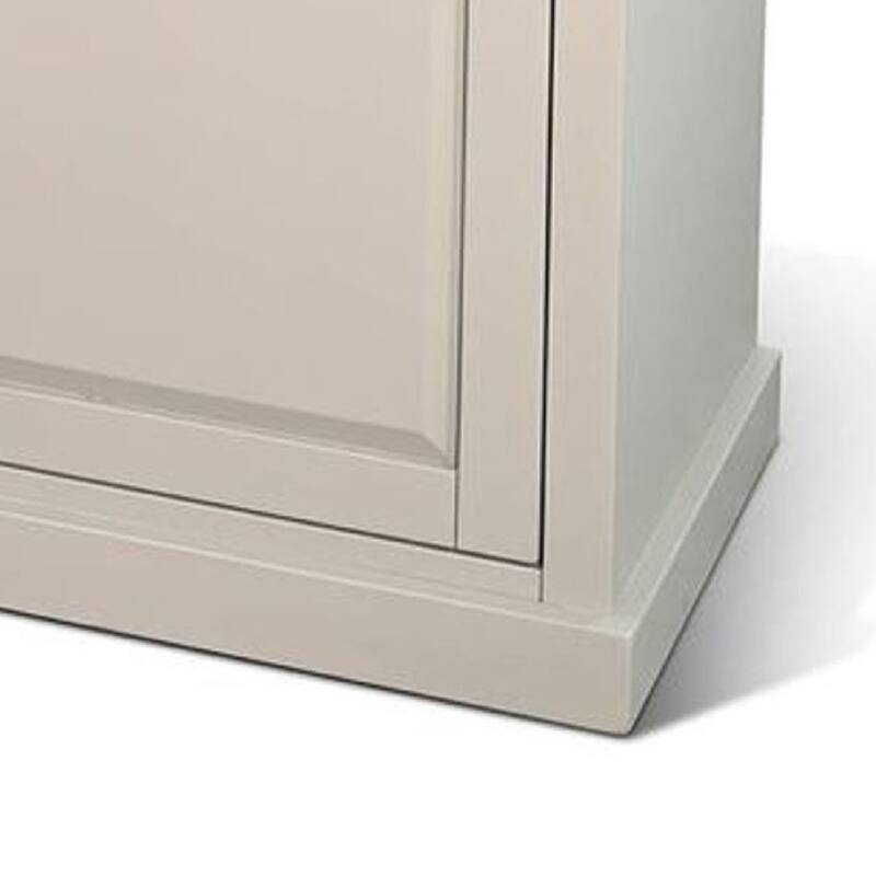 Loma Sideboard Buffet Server, 95 Inch, 4 Cabinet Doors, Light Gray Wood