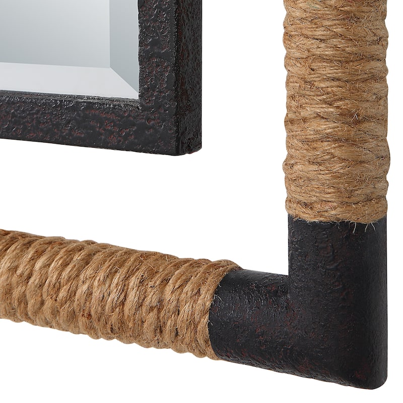 Uttermost Melville Iron & Rope Tall Mirror - 28"W x 76"H x 2"D