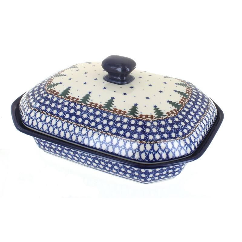 Blue Rose Polish Pottery 662 Ceramika Artystyczna Medium Covered Baker - Rustic Pines