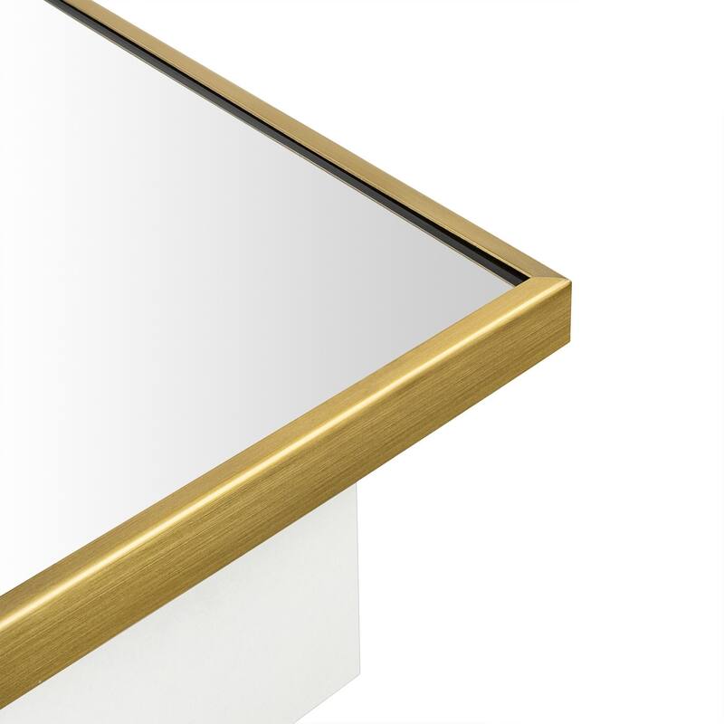 TEHOME Velin Recessed and Surface Mount Bathroom Medicine Cabinet with Mirror Square Cornered Metal Framed Rounded Rectangle