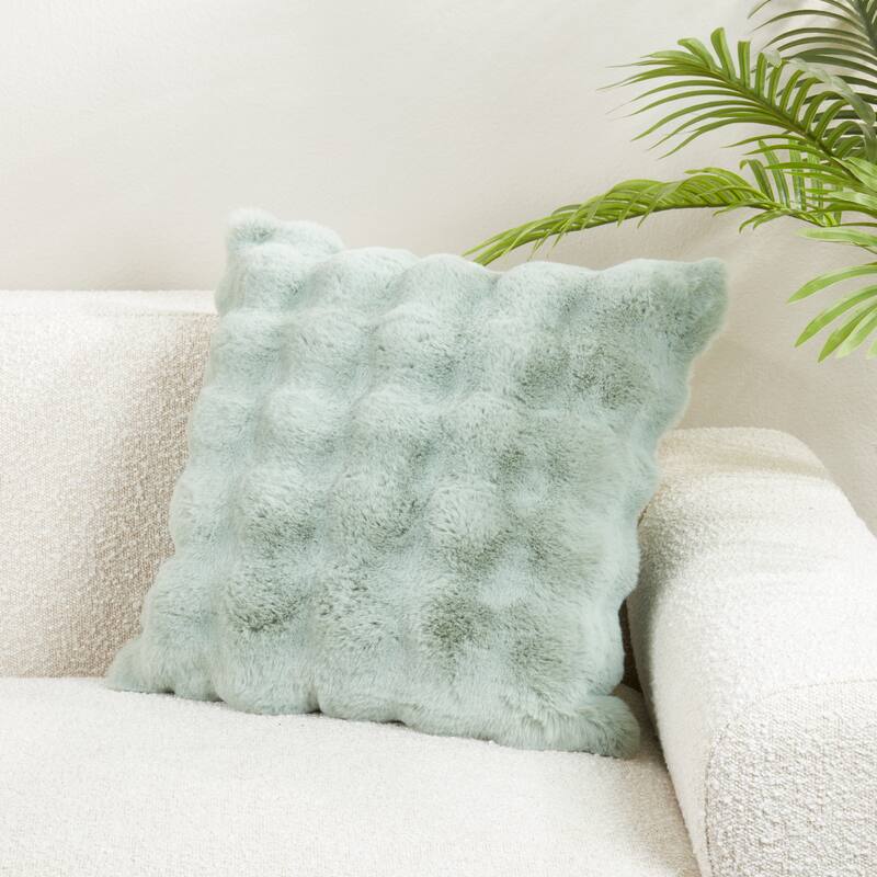 Plush Faux Fur Throw Pillow - Ultra-Soft Textured Accent for Sofa, Bed & Cozy Layered Styling