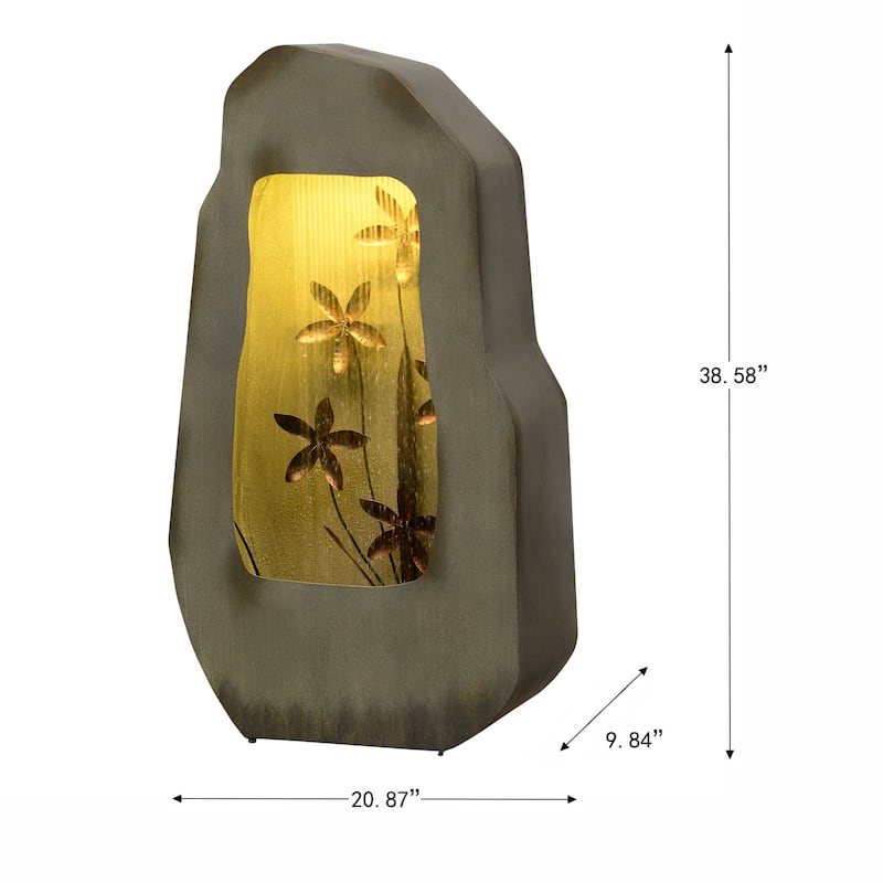 LED Lighted Outdoor Garden Water Fountain - 38.5" - Warm White