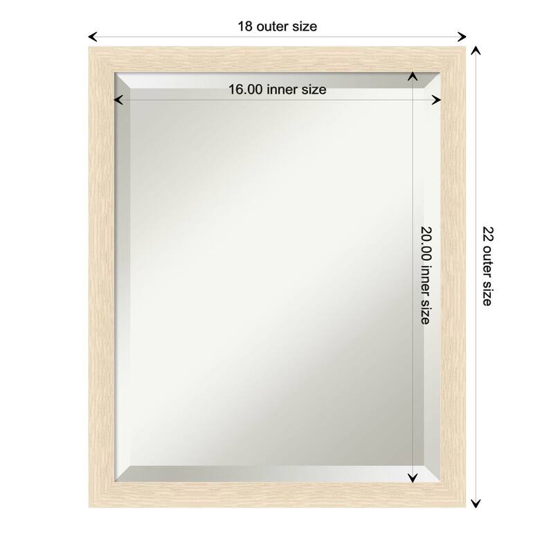 Woodgrain Stripe Beveled Wood Framed Wall Mirror - Woodgrain Stripe Blonde - Glass Size 16x20