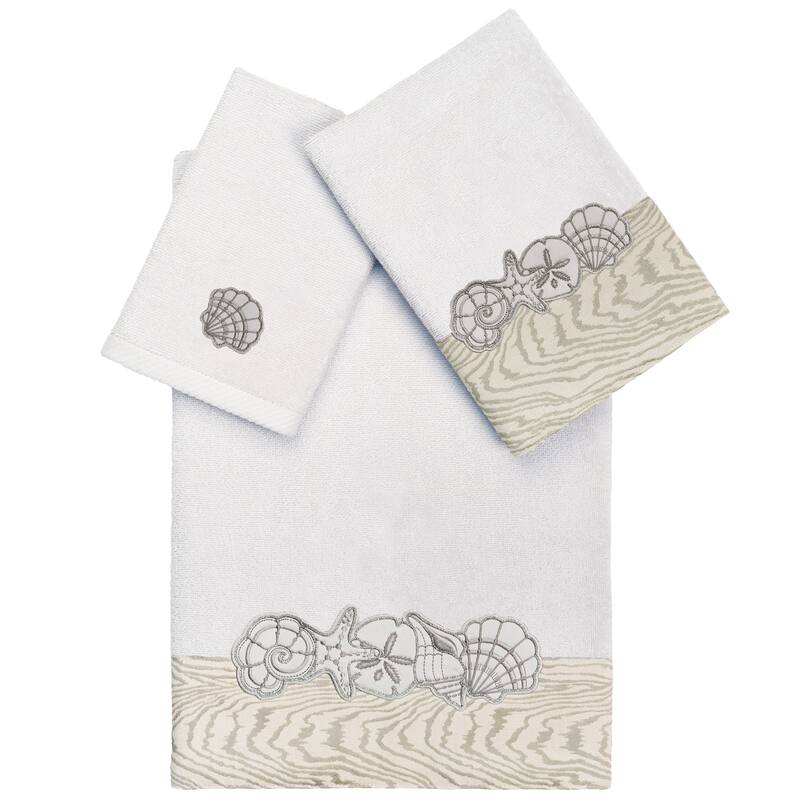 Authentic Hotel and Spa Turkish Cotton Shell Row 3PC Towel Set - Silver